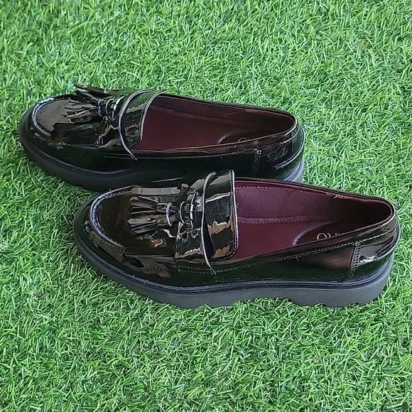 Franco Sarto Glossy Faux Patent Leather Loafers Size 7 - Picture 6 of 7